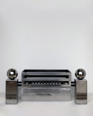 Modern Steel Firebasket For Firedogs